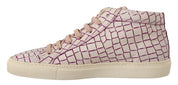 White Bordeaux Leather Casual Lace Up Sneakers Shoes