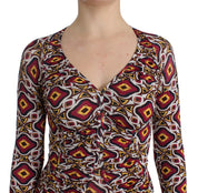 Multicolor Longsleeved Viscose Shift Dress