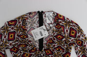 Multicolor Longsleeved Viscose Shift Dress