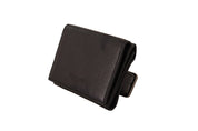 Black Leather Trifold Purse Belt Strap Multi Kit Wallet