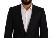 Black Wool Single Breasted Suit GOLD Jacket