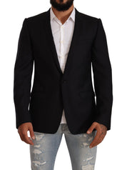 Black Wool Single Breasted Suit GOLD Jacket