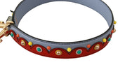 Dolce & Gabbana Blue Red Leather Shoulder Strap