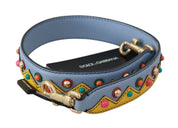 Dolce & Gabbana Blue Leather Shoulder Strap