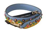 Dolce & Gabbana Blue Leather Shoulder Strap