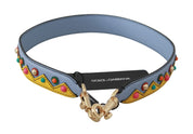 Dolce & Gabbana Blue Leather Shoulder Strap