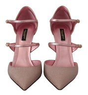 Pink Glittered Strappy Sandals Mary Jane Shoes