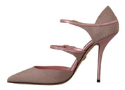 Pink Glittered Strappy Sandals Mary Jane Shoes