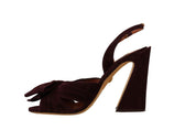 Dark Purple Suede Ankle Strap Sandals Shoes