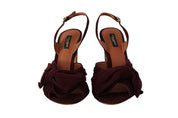 Dark Purple Suede Ankle Strap Sandals Shoes