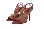 Pink Tulle Stretch Ankle Strap Sandals Shoes