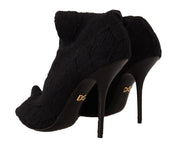 Black Stretch Socks Knee High Booties Shoes