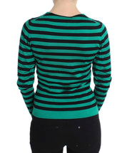 Green Black Silk Cashmere Sweater