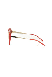 Röd acetatglasögonbåge för damer