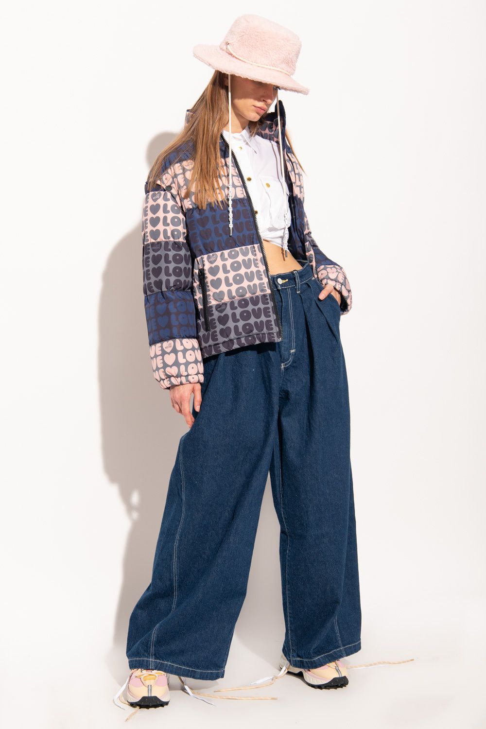 Flerfärgad polyesterjacka för damer