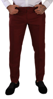 Red Cashmere Silk Dress Men Trouser Pants