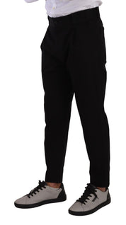 Black Cotton Stretch Chinos Trouser Jeans