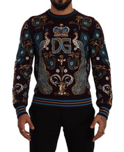 Bordeaux Cashmere DG Crown Embroidered Sweater