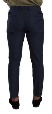 Dark Blue Wool Skinny Formal Dress Pants