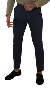 Dark Blue Wool Skinny Formal Dress Pants