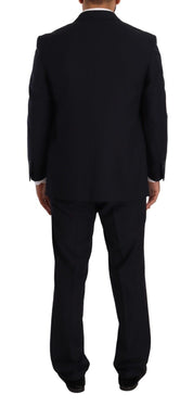 Blue Polyester Single Breasted Formal Suit