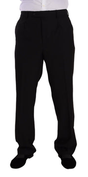 Black Polyester Single Breasted Formal Suit