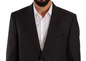 Gray Polyester Single Breasted Formal Suit