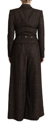 Dark Brown Wool Single Breasted 2 Pc Jacket Pants