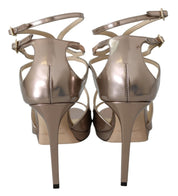 Ballet Pink Liquid Mirror-lädersandaler