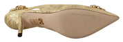 Dolce & Gabbana Gold Yellow Crystal Slingbacks Pumps