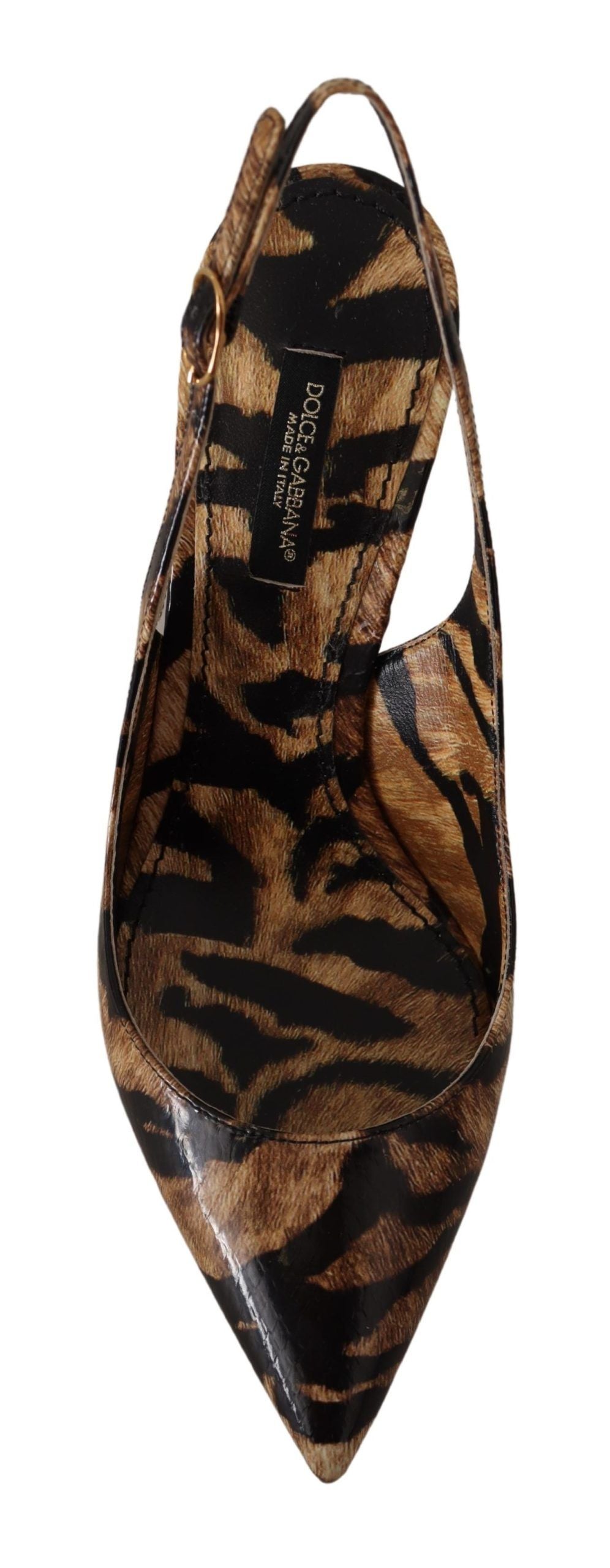 Brown Python Slingbacks with Tiger Pattern