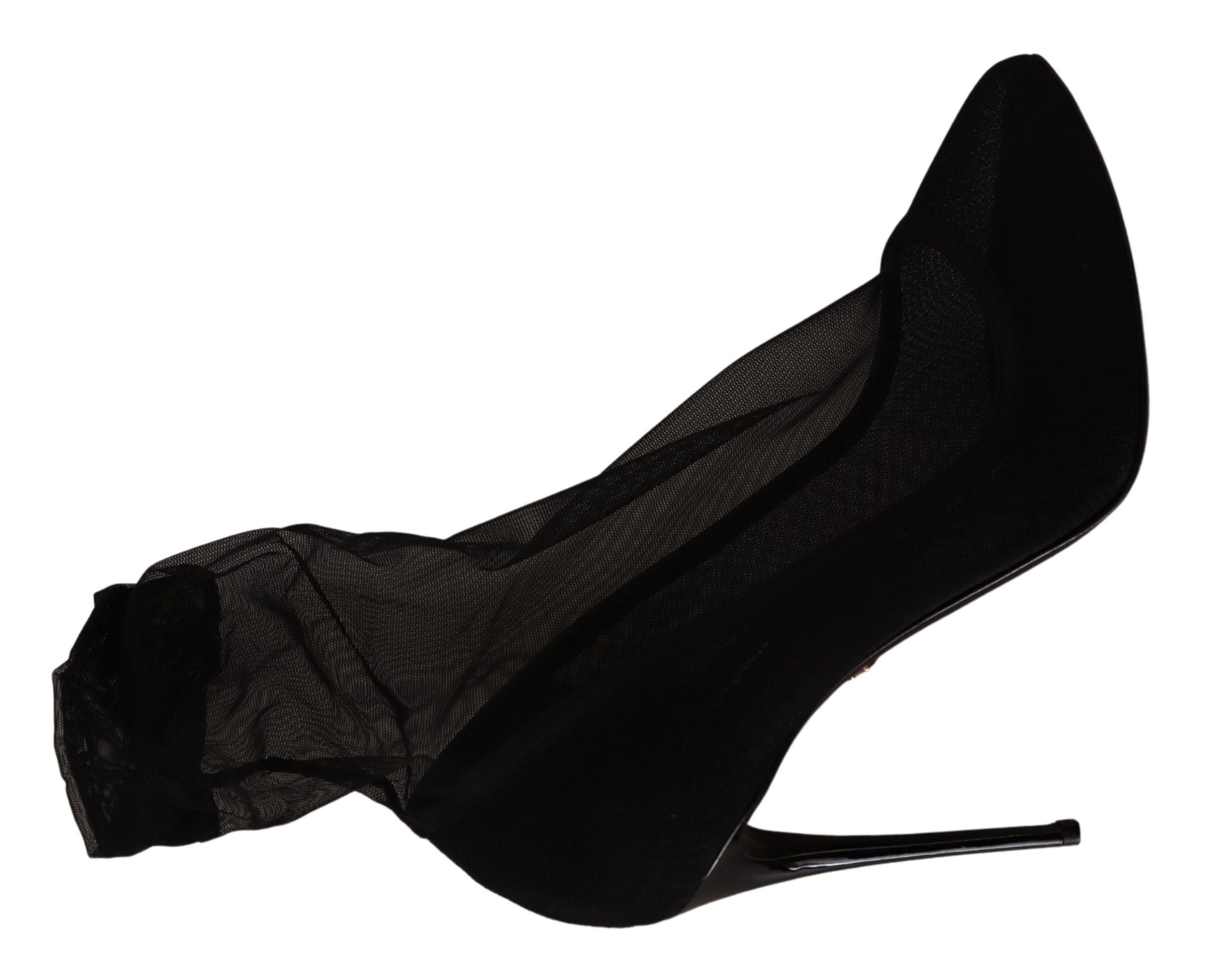 Svarta tyllstövlar med stretch och pumps