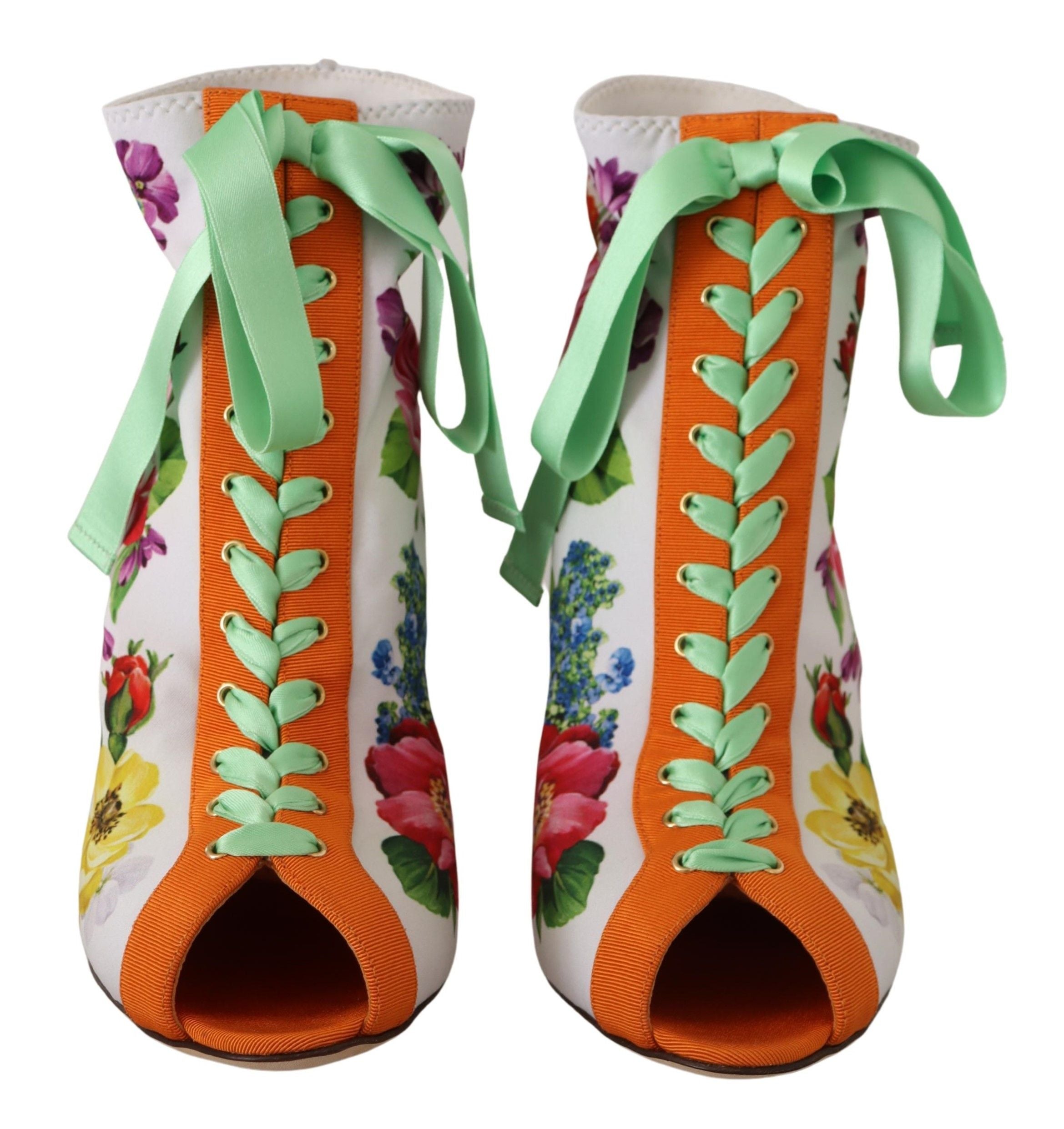 Vita Jersey Stretchstövlar Öppna Tå Klackskor