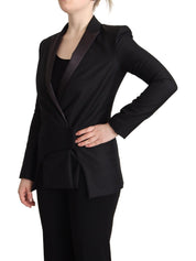 Black Long Sleeves Double Breasted Jacket