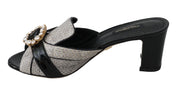 Black Gray Exotic Leather Crystals Sandals Shoes