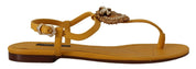 Mustard Leather Devotion Flats Sandals Shoes