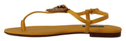 Mustard Leather Devotion Flats Sandals Shoes