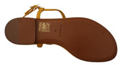 Mustard Leather Devotion Flats Sandals Shoes