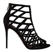 Black Suede Stiletto Heels Bette Sandals Shoes