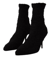 Black Stiletto Heels Mid Calf Women Boots
