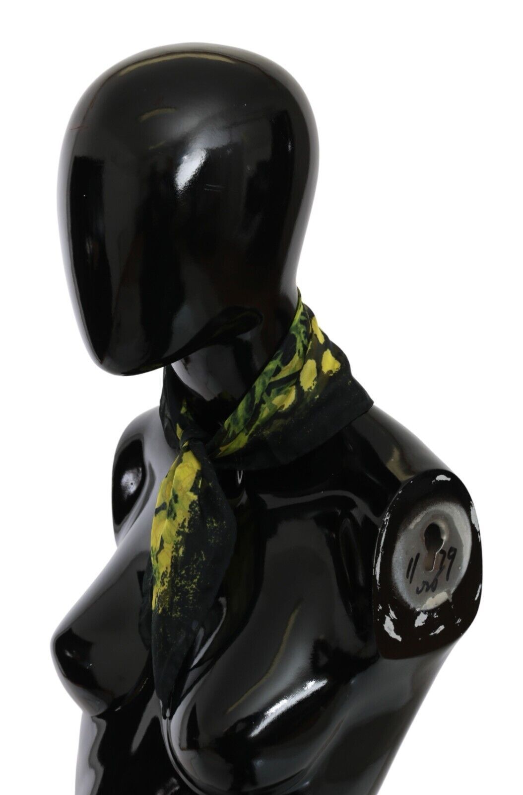 Svart Gul Blommig Omlottsjal Foulard Halsduk