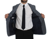 Blue Checkered Slim Fit Blazer Jacket