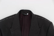 Gray Slim Fit Linen Blazer Jacket