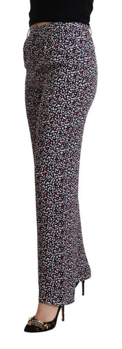 Black High Waist Printed Straight Pants