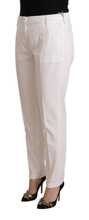 White Mid Waist Tapered Birgitte Pants