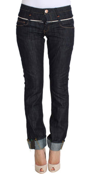 Blue Denim Cotton Bottoms Straight Fit Jeans