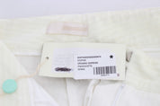 White Striped Straight Fit Pants