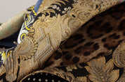 Multicolor Double-Breasted Patchwork Jacquard Blazer Jacket