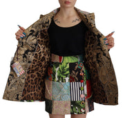 Multicolor Double-Breasted Patchwork Jacquard Blazer Jacket