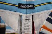 Multicolor Striped High Waist Cotton Pants